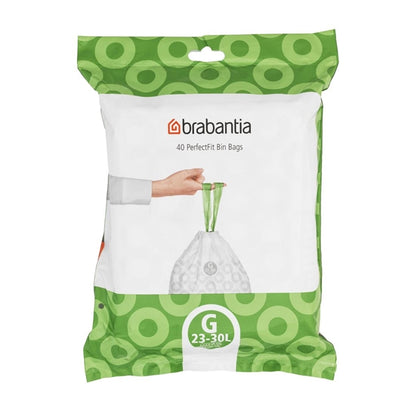 Brabantia PerfectFit Bin Bags, Code G, 23-30Ltr (40 Pack) hu181