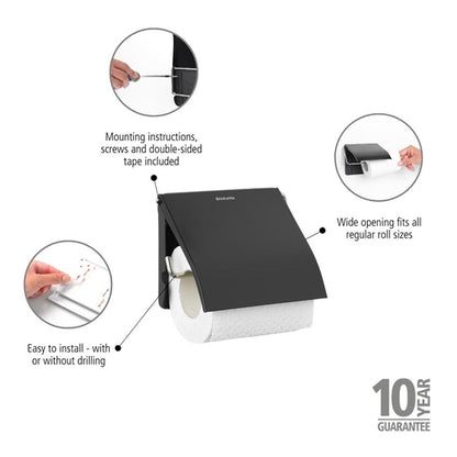 Brabantia Renew Toilet Roll Holder Matt Black hu187