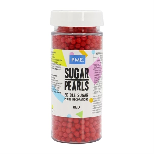PME Sugar Pearls 100g - Red hu209