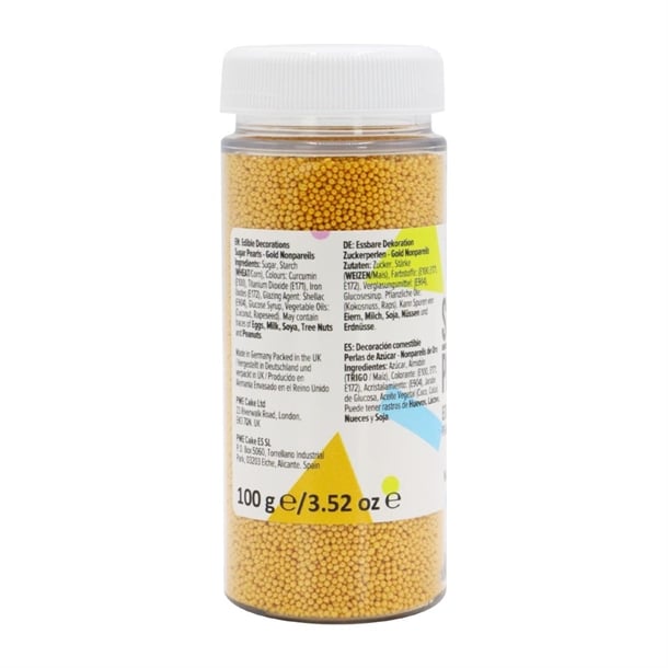 PME Sugar Pearls Nonpareils 100g - Gold hu216