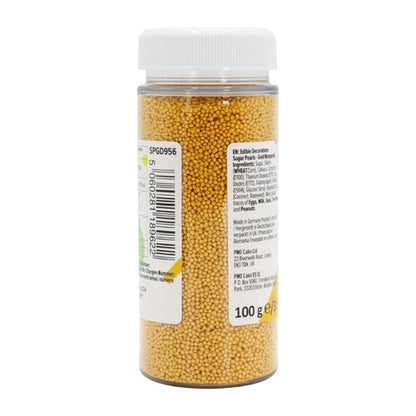 PME Sugar Pearls Nonpareils 100g - Gold hu216