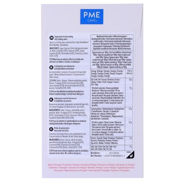 PME Sugar Paste Fondant Light Pink 250g hu301
