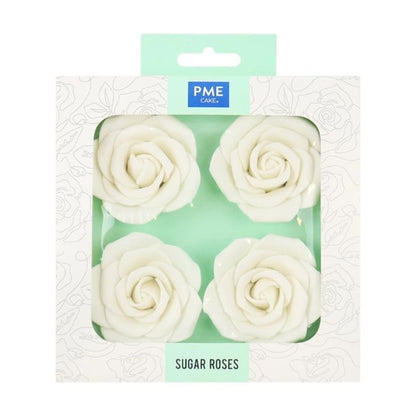 PME White Sugar Roses 62mm (4 Pack) hu358