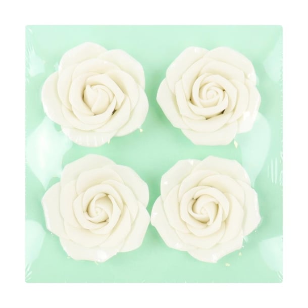 PME White Sugar Roses 62mm (4 Pack) hu358