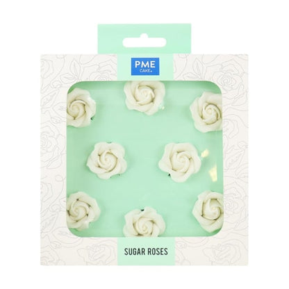 PME White Sugar Roses 32mm (8 Pack) hu360