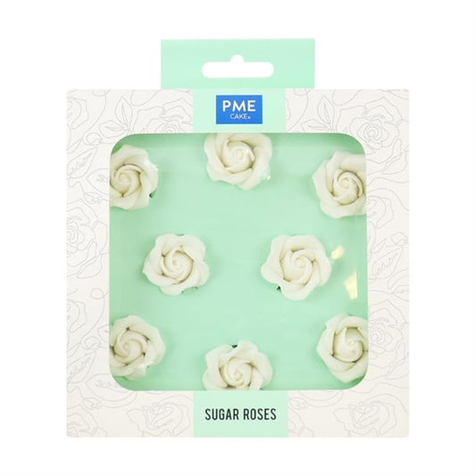 PME White Sugar Roses 32mm (8 Pack) hu360