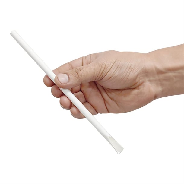 Fiesta Compostable Paper Spoon Straw White 210x8mm (250 Pack) hu367