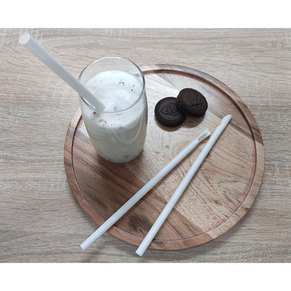 Fiesta Compostable Paper Spoon Straw White 210x8mm (250 Pack) hu367