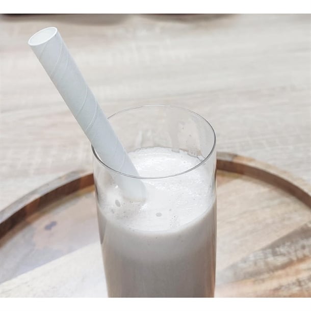 Fiesta Compostable Bubble Tea Straw White 12x210mm (150 Pack) hu369