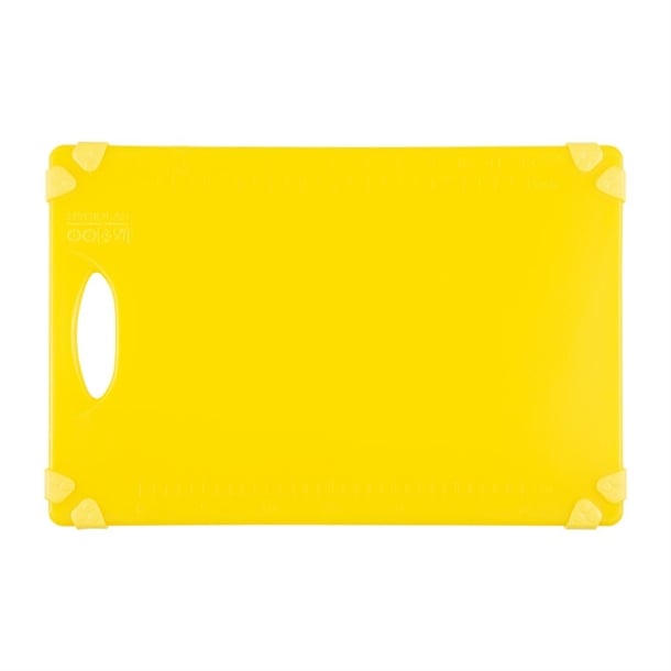Hygiplas Commercial Grip Chopping Board Yellow 458x306mm hw007