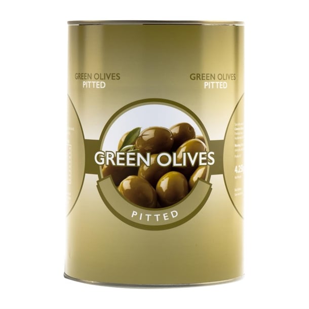 Caterers Pride Green Pitted Olives 4.25kg hw330