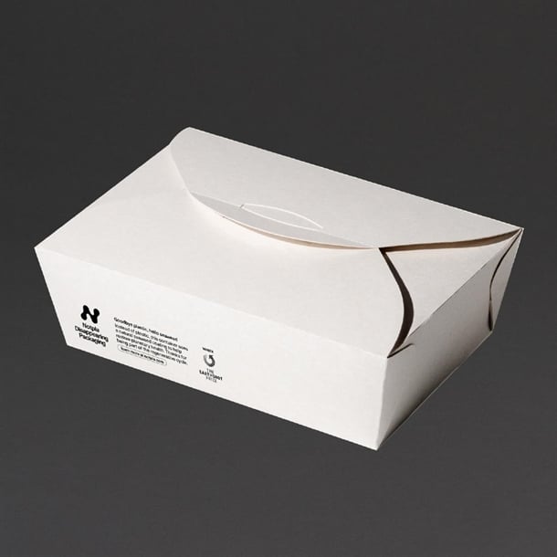 Notpla Large Takeaway Boxes 1750ml - White (220 Pack) hw503