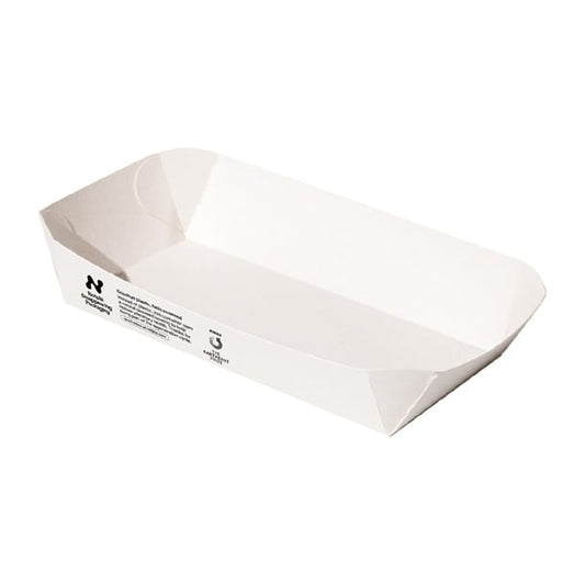 Notpla 8"x5" Rectangular Trays - White (400 Pack) hw507