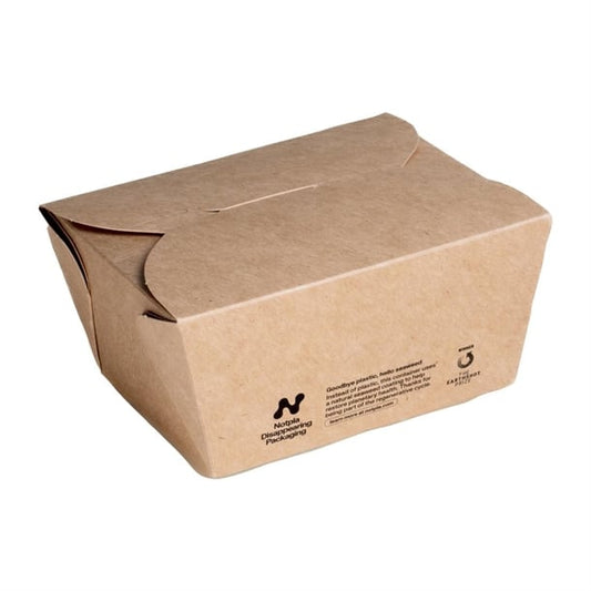 Notpla Small Takeaway Boxes 800ml - Kraft (500 Pack) hw509