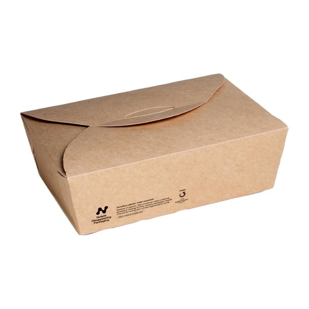 Notpla Large Takeaway Boxes 1750ml - Kraft (220 Pack) hw511