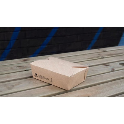 Notpla Large Takeaway Boxes 1750ml - Kraft (220 Pack) hw511
