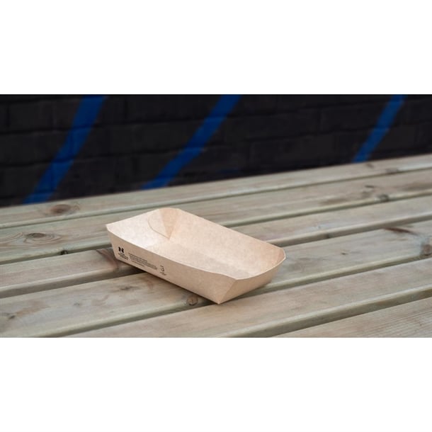 Notpla 8"x5" Rectangular Trays - Kraft (400 Pack) hw514
