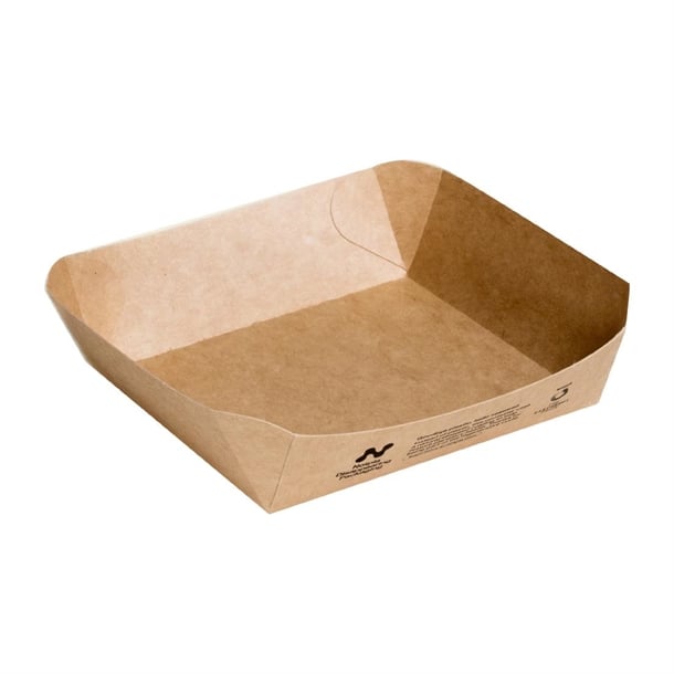 Notpla 6"x6" Square Trays - Kraft (600 Pack) hw515