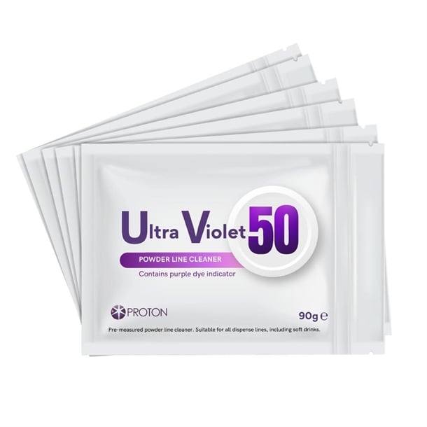 Proton Ultra Violet 50 Powdered Beer Line Cleaner 90g (6 Pack) hw523