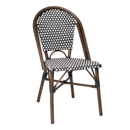 Bolero Parisian Style PE Rattan Chair Black Dot Mix (2 Pack) hw598