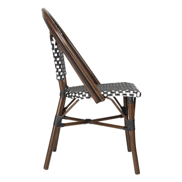 Bolero Parisian Style PE Rattan Chair Black Dot Mix (2 Pack) hw598