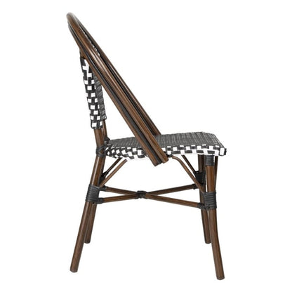 Bolero Parisian Style PE Rattan Chair Black Dot Mix (2 Pack) hw598