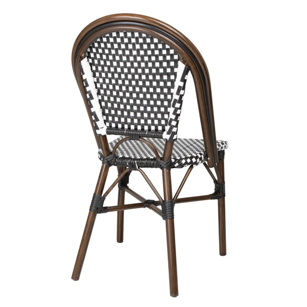 Bolero Parisian Style PE Rattan Chair Black Dot Mix (2 Pack) hw598