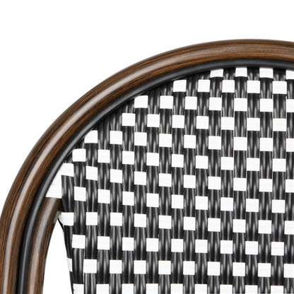 Bolero Parisian Style PE Rattan Chair Black Dot Mix (2 Pack) hw598