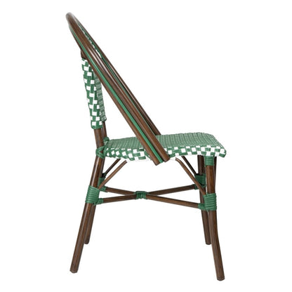 Bolero Parisian Style PE Rattan Chair Green Dot Mix (2 Pack) hw599