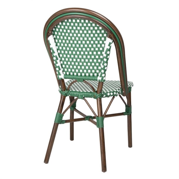 Bolero Parisian Style PE Rattan Chair Green Dot Mix (2 Pack) hw599