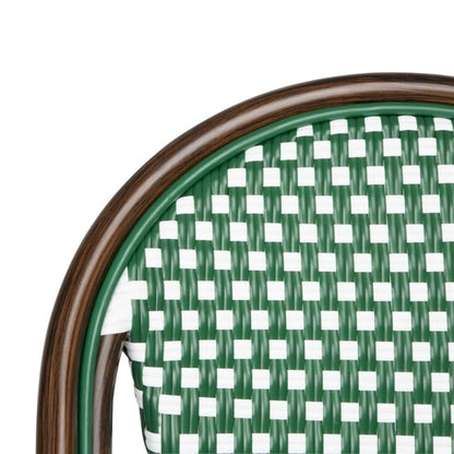 Bolero Parisian Style PE Rattan Chair Green Dot Mix (2 Pack) hw599