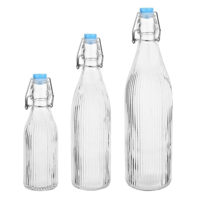 Olympia Ridged Swing Top Water Bottles 1Ltr (6 Pack) hw793