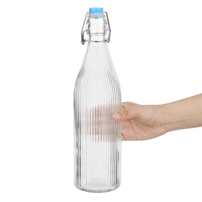 Olympia Ridged Swing Top Water Bottles 1Ltr (6 Pack) hw793
