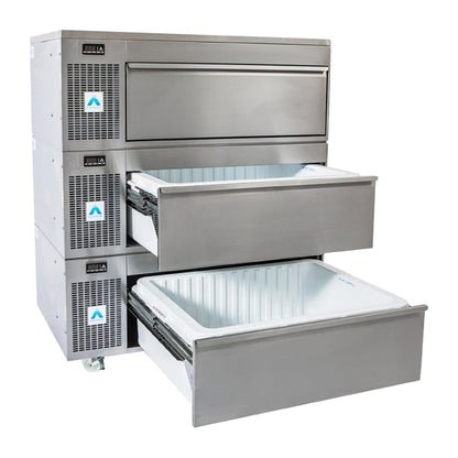 Adande 3 Drawer Variable Temp Fridge Freezer with Standard Castors & Solid Work Top VCS R2 V1 hw861