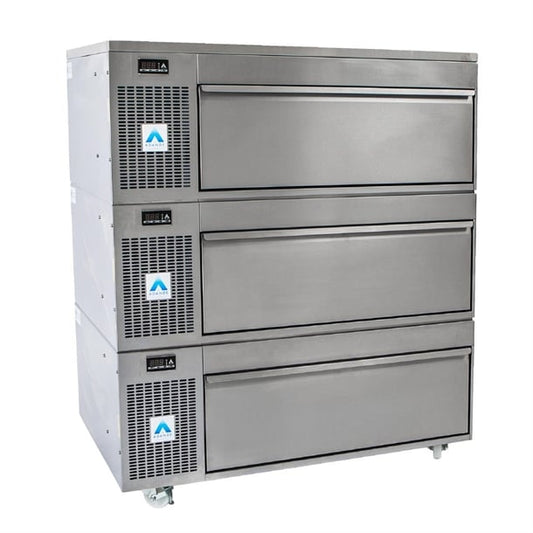 Adande 3 Drawer Variable Temp Fridge Freezer with Standard Castors & Solid Work Top VCS R2 V1 hw861