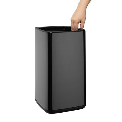 Bolero Square Waste Bin Titanium Black 10Ltr hx260