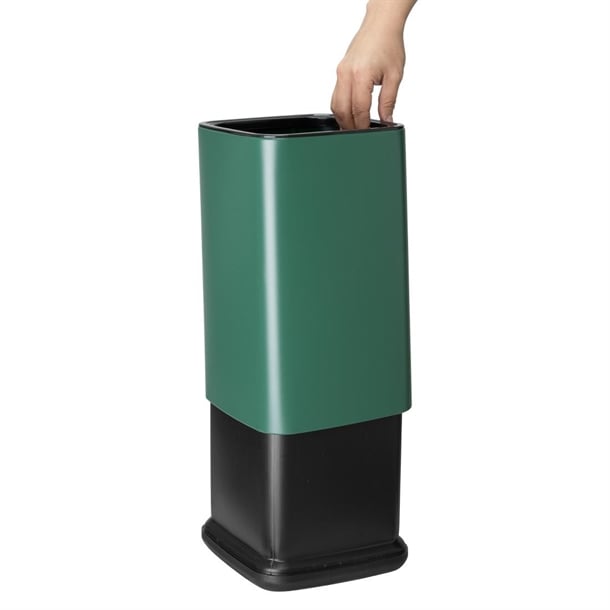Bolero Square Waste Bin Green 10Ltr hx262