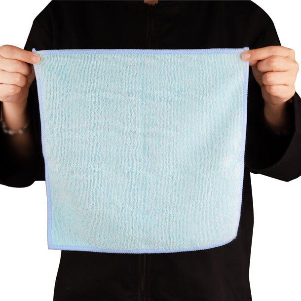 Jantex Microfibre Cloths Blue 400x400mm (5 Pack) hx269