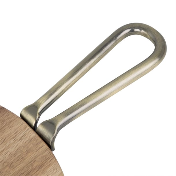 Olympia Round Paddle Board Acacia Wood Metal Handle 458x305mm hx389