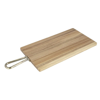Olympia Rectangular Paddle Board Acacia Wood Metal Handles 615x260x20mm hx392