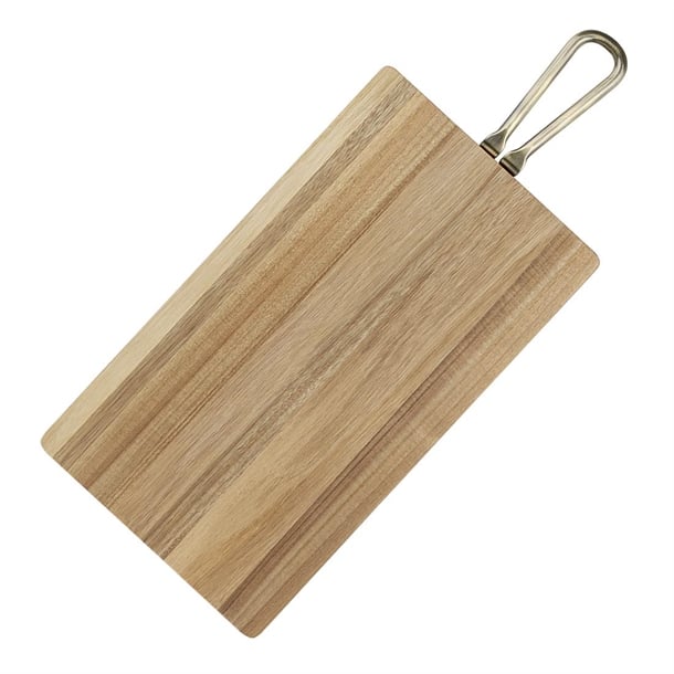 Olympia Rectangular Paddle Board Acacia Wood Metal Handles 615x260x20mm hx392
