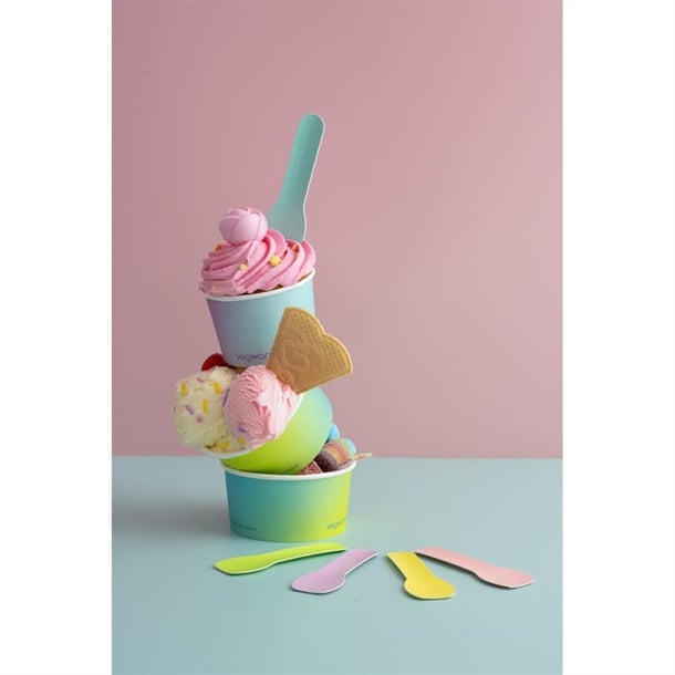 Vegware Compostable Paper Ice-Cream Spoon Tutti Frutti 90mm (2000 Pack) hx481