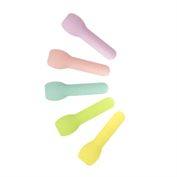 Vegware Compostable Paper Ice-Cream Spoon Tutti Frutti 90mm (2000 Pack) hx481