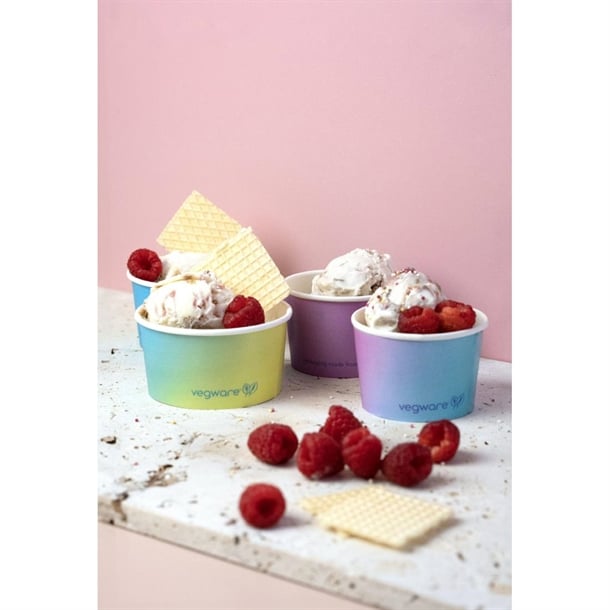Vegware Single Scoop Ice Cream Pot Tutti Frutti 4oz (1000 Pack) hx483