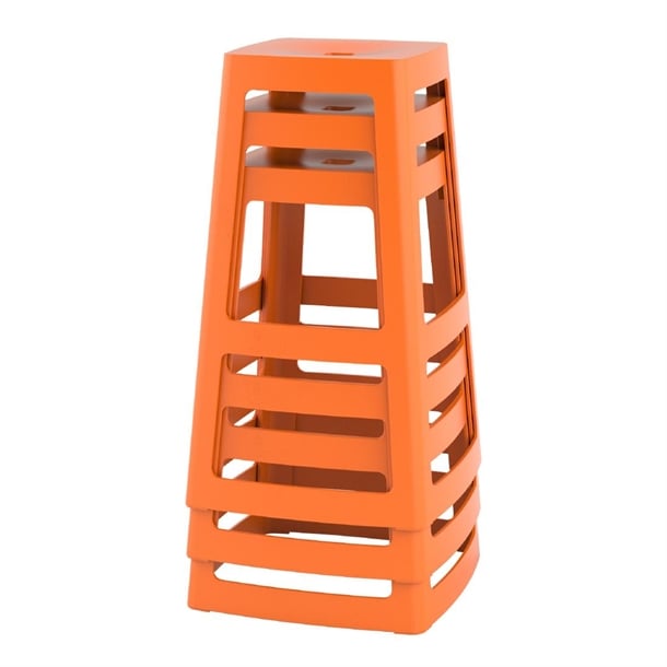 Origin Base High Stool Signal Orange 450x450x750mm (2 Pack) hx788