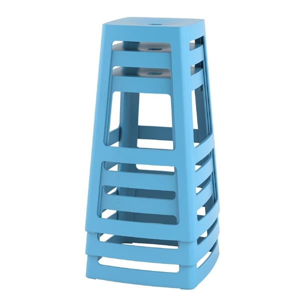 Origin Base High Stool Pastel Blue 450x450x750mm (2 Pack) hx789
