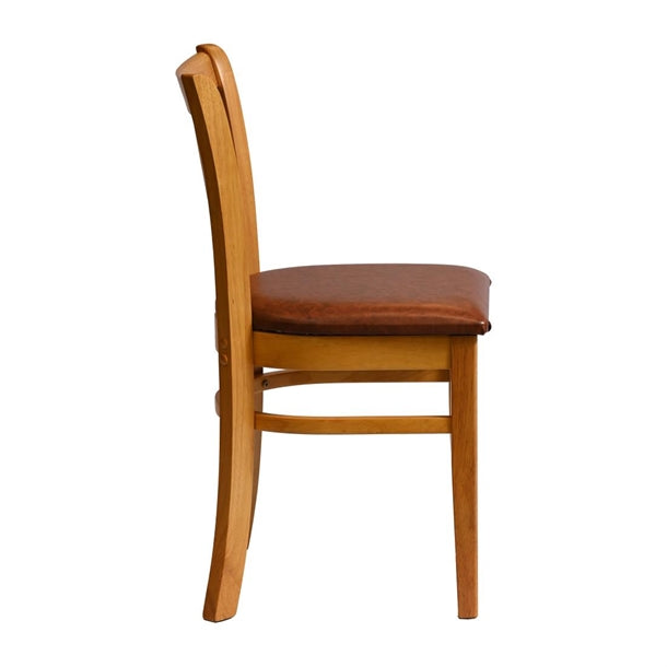 Manhattan Dining Chairs in Soft Oak with Bison Tan Seat (2 Pack) hx808