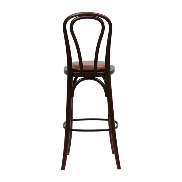 Hoop Back Bar Chair in Dark Walnut with Bison Espresso Seat hx835