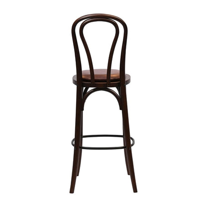 Hoop Back Bar Chair in Dark Walnut with Bison Espresso Seat hx835