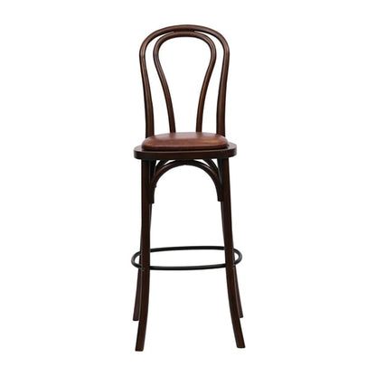 Hoop Back Bar Chair in Dark Walnut with Bison Espresso Seat hx835